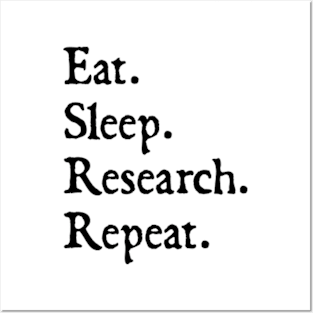 Eat Sleep Research Repeat Posters and Art